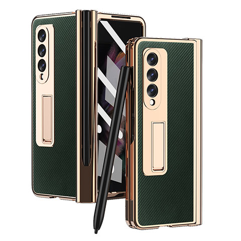Custodia Lusso Pelle e Plastica Opaca Cover ZL3 per Samsung Galaxy Z Fold4 5G Verde