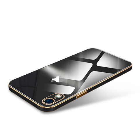 Custodia Lusso Silicone Trasparente Specchio Laterale Cover per Apple iPhone XR Nero