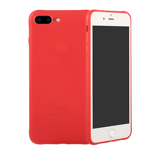 Custodia Morbida Silicone Lucido C02 per Apple iPhone 7 Plus Rosso