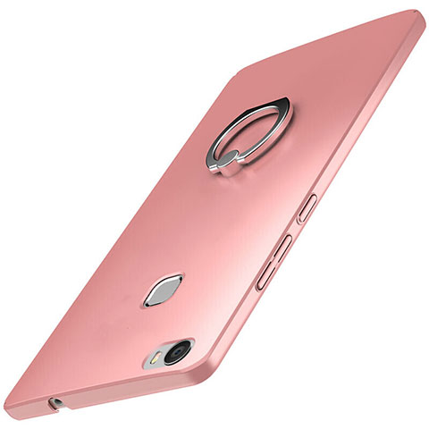 Custodia Plastica Rigida Cover Opaca con Anello Supporto A01 per Huawei Honor V8 Max Oro Rosa