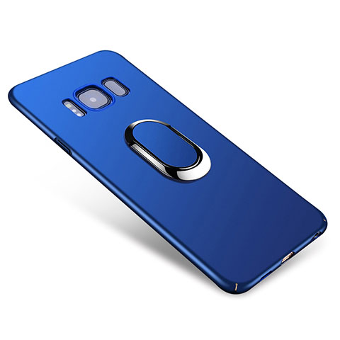 Custodia Plastica Rigida Cover Opaca con Anello Supporto A01 per Samsung Galaxy S8 Blu