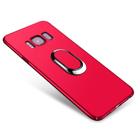 Custodia Plastica Rigida Cover Opaca con Anello Supporto A01 per Samsung Galaxy S8 Plus Rosso