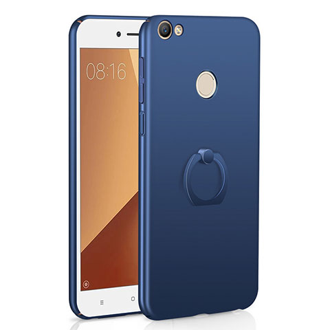 Custodia Plastica Rigida Cover Opaca con Anello Supporto A01 per Xiaomi Redmi Note 5A Prime Blu