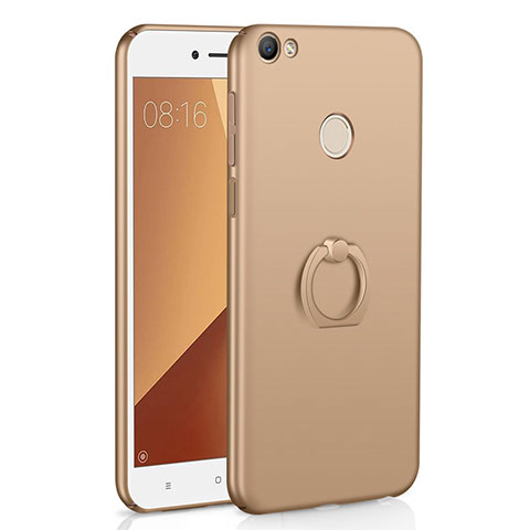 Custodia Plastica Rigida Cover Opaca con Anello Supporto A01 per Xiaomi Redmi Note 5A Pro Oro