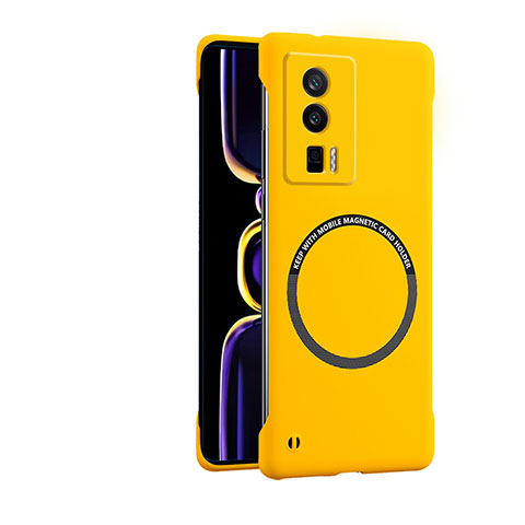 Custodia Plastica Rigida Cover Opaca con Mag-Safe Magnetic per Xiaomi Poco F5 Pro 5G Giallo