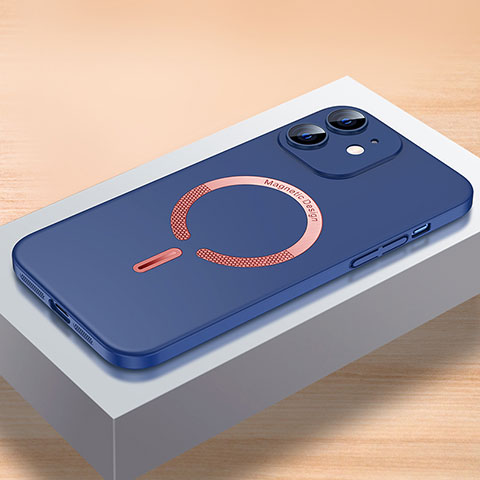 Custodia Plastica Rigida Cover Opaca con Mag-Safe Magnetic QC1 per Apple iPhone 12 Mini Blu