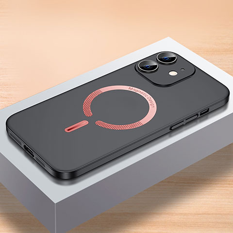 Custodia Plastica Rigida Cover Opaca con Mag-Safe Magnetic QC1 per Apple iPhone 12 Nero