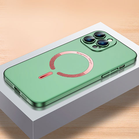 Custodia Plastica Rigida Cover Opaca con Mag-Safe Magnetic QC1 per Apple iPhone 12 Pro Verde