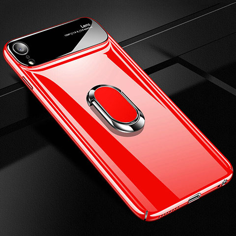 Custodia Plastica Rigida Cover Opaca con Magnetico Anello Supporto A01 per Apple iPhone XR Rosso