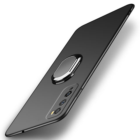 Custodia Plastica Rigida Cover Opaca con Magnetico Anello Supporto A01 per Huawei Enjoy 20 Pro 5G Nero