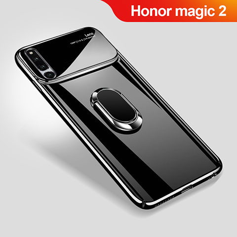 Custodia Plastica Rigida Cover Opaca con Magnetico Anello Supporto A01 per Huawei Honor Magic 2 Nero