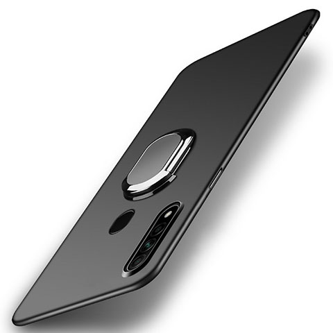 Custodia Plastica Rigida Cover Opaca con Magnetico Anello Supporto A01 per Oppo A31 Nero