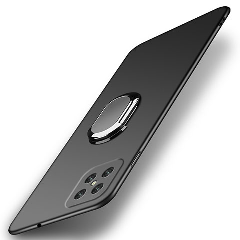 Custodia Plastica Rigida Cover Opaca con Magnetico Anello Supporto A01 per Oppo Reno4 Z 5G Nero