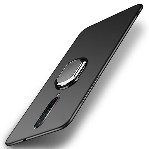 Custodia Plastica Rigida Cover Opaca con Magnetico Anello Supporto A01 per Xiaomi Poco X2 Nero