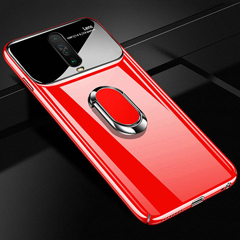 Custodia Plastica Rigida Cover Opaca con Magnetico Anello Supporto A02 per Xiaomi Redmi K30 5G Rosso