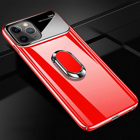 Custodia Plastica Rigida Cover Opaca con Magnetico Anello Supporto P01 per Apple iPhone 11 Pro Max Rosso