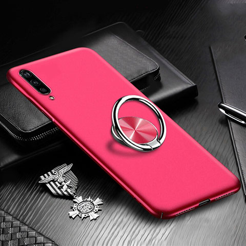 Custodia Plastica Rigida Cover Opaca con Magnetico Anello Supporto P01 per Xiaomi Mi A3 Rosa Caldo