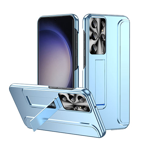 Custodia Plastica Rigida Cover Opaca con Supporto ZL2 per Samsung Galaxy S22 Ultra 5G Blu