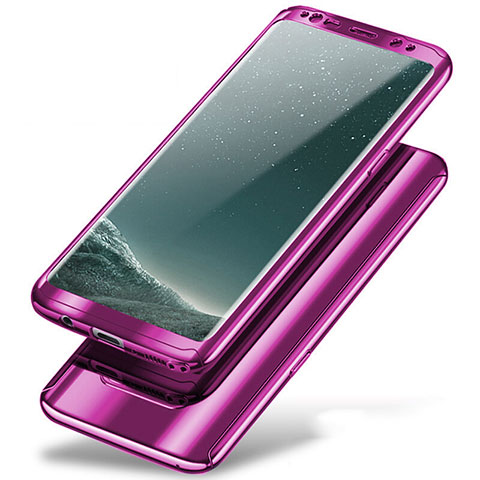 Custodia Plastica Rigida Cover Opaca Fronte e Retro 360 Gradi A01 per Samsung Galaxy Note 8 Duos N950F Viola