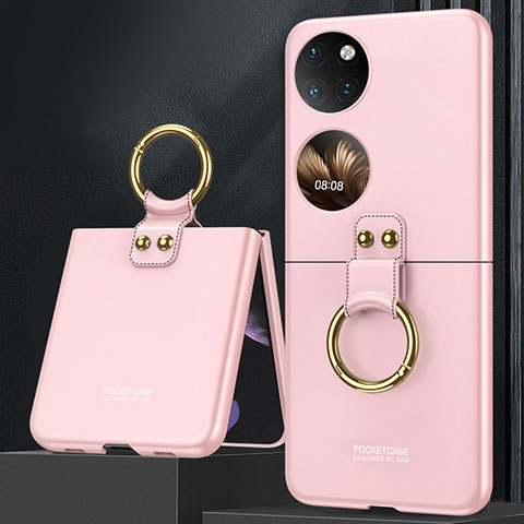 Custodia Plastica Rigida Cover Opaca Fronte e Retro 360 Gradi AC2 per Huawei Pocket S Oro Rosa