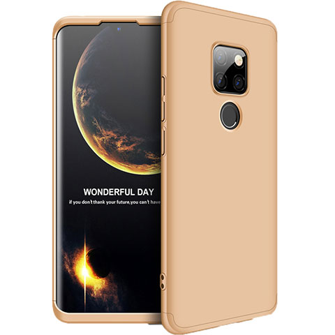 Custodia Plastica Rigida Cover Opaca Fronte e Retro 360 Gradi F01 per Huawei Mate 20 Oro