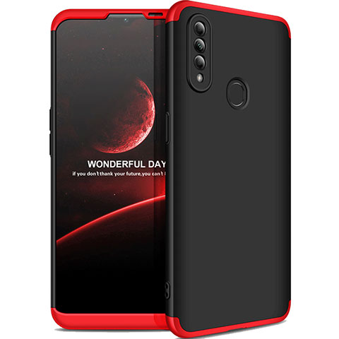 Custodia Plastica Rigida Cover Opaca Fronte e Retro 360 Gradi M01 per Oppo A8 Rosso e Nero