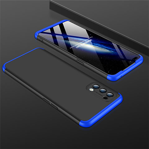 Custodia Plastica Rigida Cover Opaca Fronte e Retro 360 Gradi M01 per Oppo Reno4 4G Blu e Nero