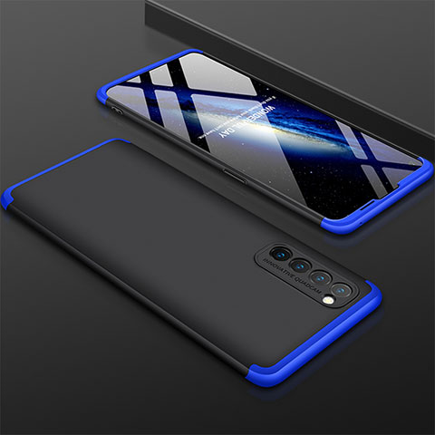 Custodia Plastica Rigida Cover Opaca Fronte e Retro 360 Gradi M01 per Oppo Reno4 Pro 4G Blu e Nero