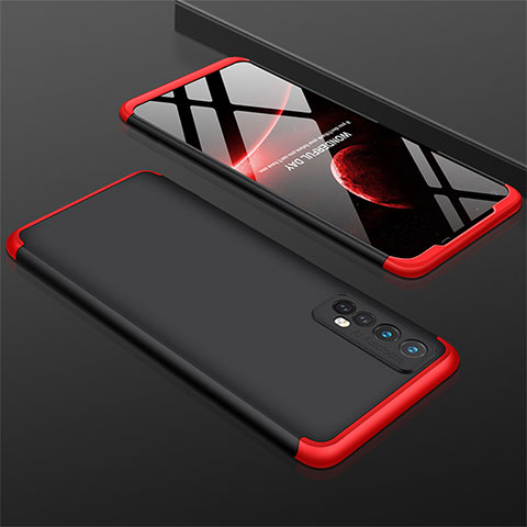 Custodia Plastica Rigida Cover Opaca Fronte e Retro 360 Gradi M01 per Realme Narzo 20 Pro Rosso e Nero