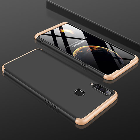 Custodia Plastica Rigida Cover Opaca Fronte e Retro 360 Gradi M01 per Samsung Galaxy A20s Oro e Nero