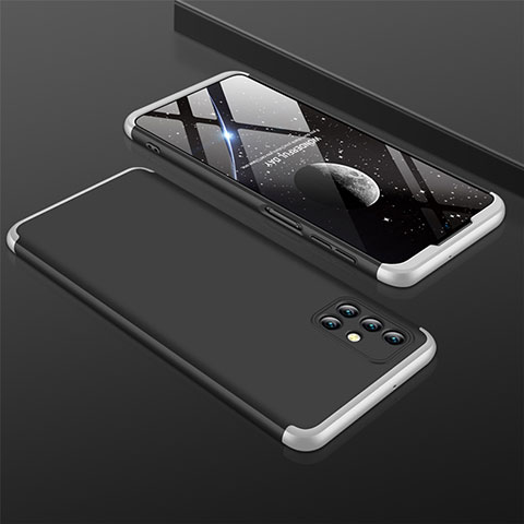 Custodia Plastica Rigida Cover Opaca Fronte e Retro 360 Gradi M01 per Samsung Galaxy M31s Argento e Nero