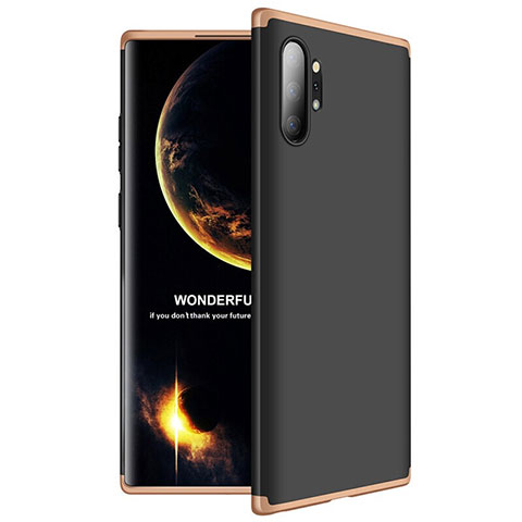 Custodia Plastica Rigida Cover Opaca Fronte e Retro 360 Gradi M01 per Samsung Galaxy Note 10 Plus 5G Oro e Nero