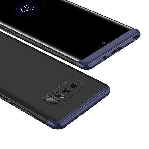 Custodia Plastica Rigida Cover Opaca Fronte e Retro 360 Gradi M01 per Samsung Galaxy Note 8 Blu e Nero