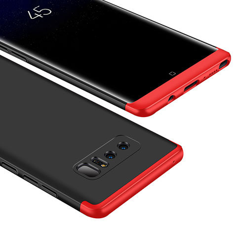 Custodia Plastica Rigida Cover Opaca Fronte e Retro 360 Gradi M01 per Samsung Galaxy Note 8 Rosso e Nero