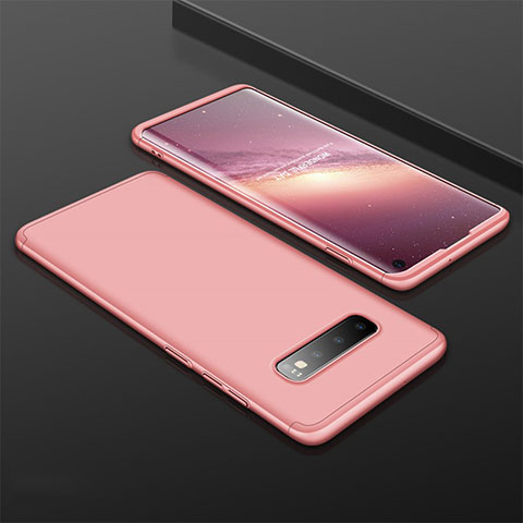 Custodia Plastica Rigida Cover Opaca Fronte e Retro 360 Gradi M01 per Samsung Galaxy S10 Oro Rosa