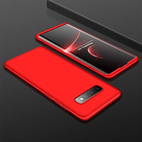Custodia Plastica Rigida Cover Opaca Fronte e Retro 360 Gradi M01 per Samsung Galaxy S10 Plus Rosso