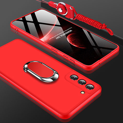 Custodia Plastica Rigida Cover Opaca Fronte e Retro 360 Gradi M01 per Samsung Galaxy S21 5G Rosso