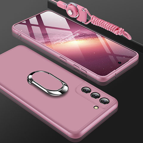 Custodia Plastica Rigida Cover Opaca Fronte e Retro 360 Gradi M01 per Samsung Galaxy S21 Plus 5G Oro Rosa