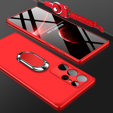 Custodia Plastica Rigida Cover Opaca Fronte e Retro 360 Gradi M01 per Samsung Galaxy S21 Ultra 5G Rosso