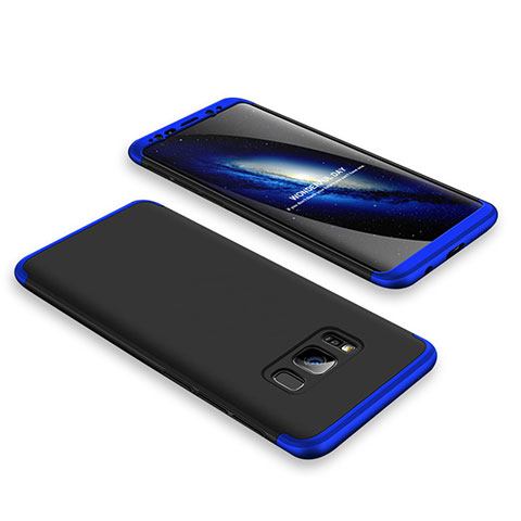 Custodia Plastica Rigida Cover Opaca Fronte e Retro 360 Gradi M01 per Samsung Galaxy S8 Plus Blu e Nero