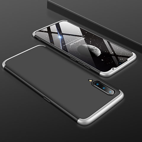 Custodia Plastica Rigida Cover Opaca Fronte e Retro 360 Gradi M01 per Xiaomi Mi 9 Lite Argento e Nero