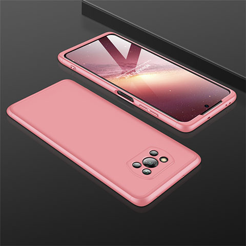 Custodia Plastica Rigida Cover Opaca Fronte e Retro 360 Gradi M01 per Xiaomi Poco X3 Oro Rosa