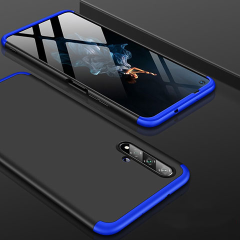 Custodia Plastica Rigida Cover Opaca Fronte e Retro 360 Gradi P01 per Huawei Honor 20 Blu e Nero