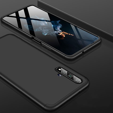 Custodia Plastica Rigida Cover Opaca Fronte e Retro 360 Gradi P01 per Huawei Nova 5T Nero