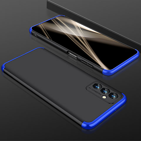 Custodia Plastica Rigida Cover Opaca Fronte e Retro 360 Gradi P01 per Samsung Galaxy M13 4G Blu e Nero