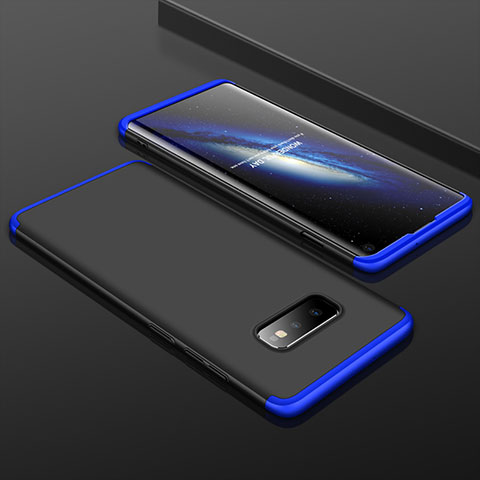 Custodia Plastica Rigida Cover Opaca Fronte e Retro 360 Gradi P01 per Samsung Galaxy S10e Blu e Nero