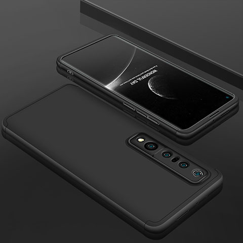 Custodia Plastica Rigida Cover Opaca Fronte e Retro 360 Gradi P01 per Xiaomi Mi 10 Pro Nero