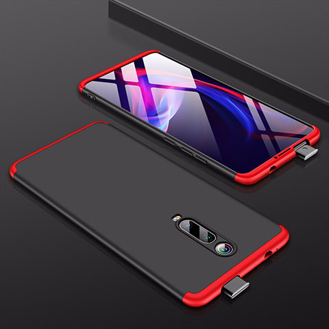Custodia Plastica Rigida Cover Opaca Fronte e Retro 360 Gradi P01 per Xiaomi Mi 9T Pro Rosso e Nero