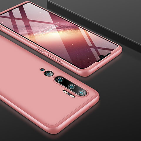 Custodia Plastica Rigida Cover Opaca Fronte e Retro 360 Gradi P01 per Xiaomi Mi Note 10 Oro Rosa