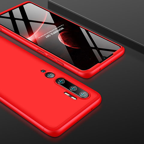 Custodia Plastica Rigida Cover Opaca Fronte e Retro 360 Gradi P01 per Xiaomi Mi Note 10 Pro Rosso